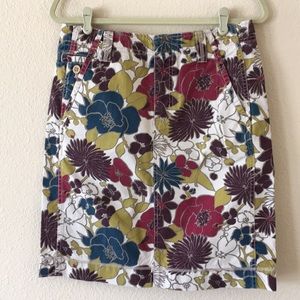 Eddie Bauer Floral Printed Jean Skirt.
